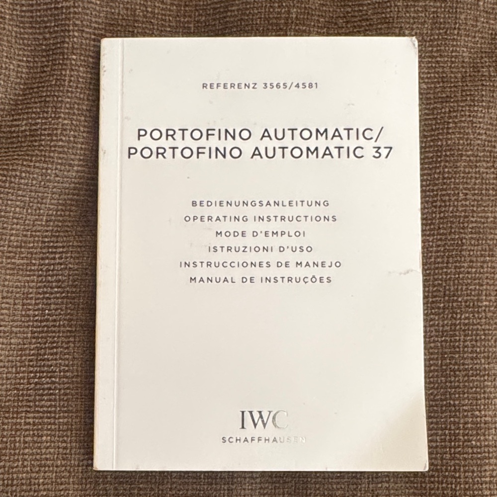 IWC Portofino Automatic 37 Manual - White and Black Text